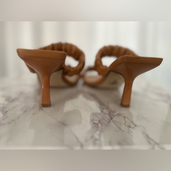 Shein Faux Leather Ruched Open Toe Stiletto Heels (SH86) - Picture 6 of 10